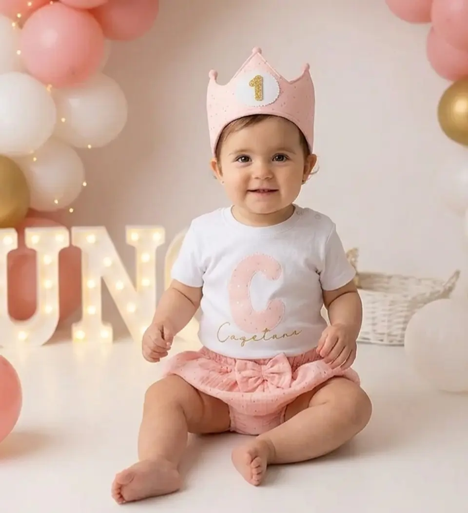  Conjunto cumpleaños Muselina rosa  2