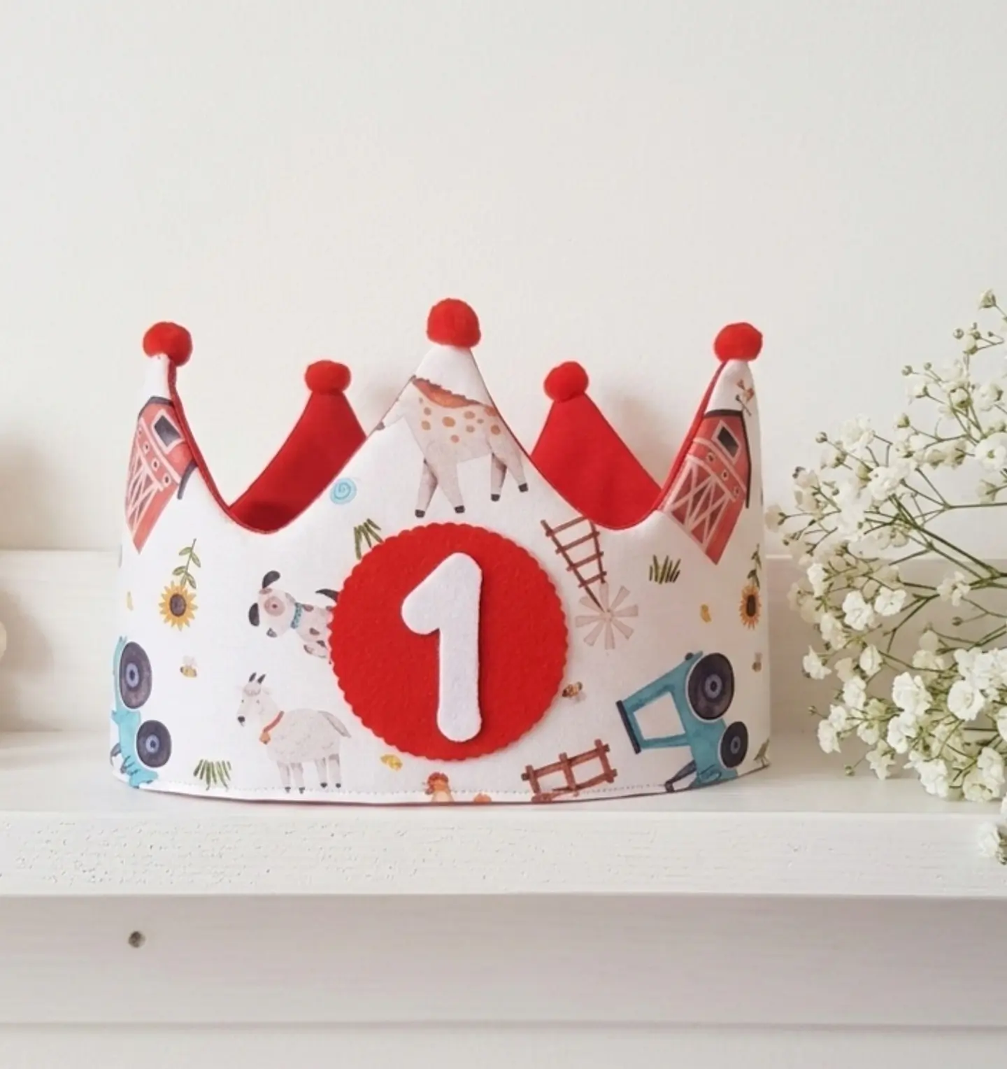 Corona de cumpleaños Animales de la granja  1