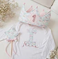  Conjunto corona de cumpleaños y camiseta Unicornios pastel  - Miniatura 1