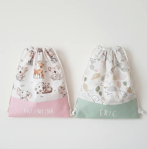 Bolsa muda merienda, varias telas