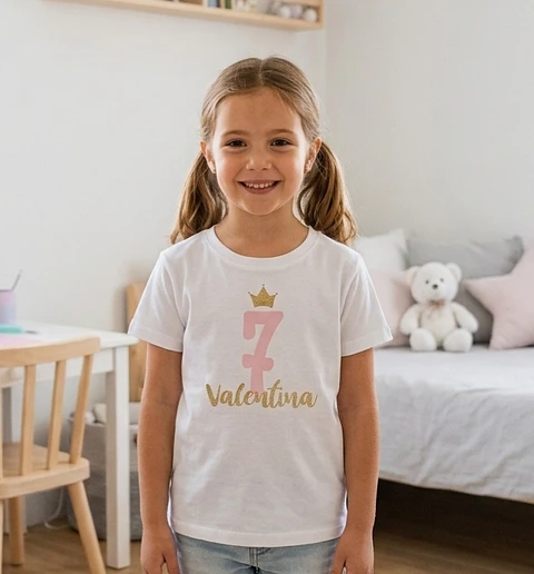 Camiseta cumpleaños rosa