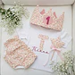  Conjunto cumpleaños Flores fucsia y rosa - Miniatura 1