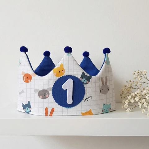 Corona de cumpleaños Animalitos mascotas 