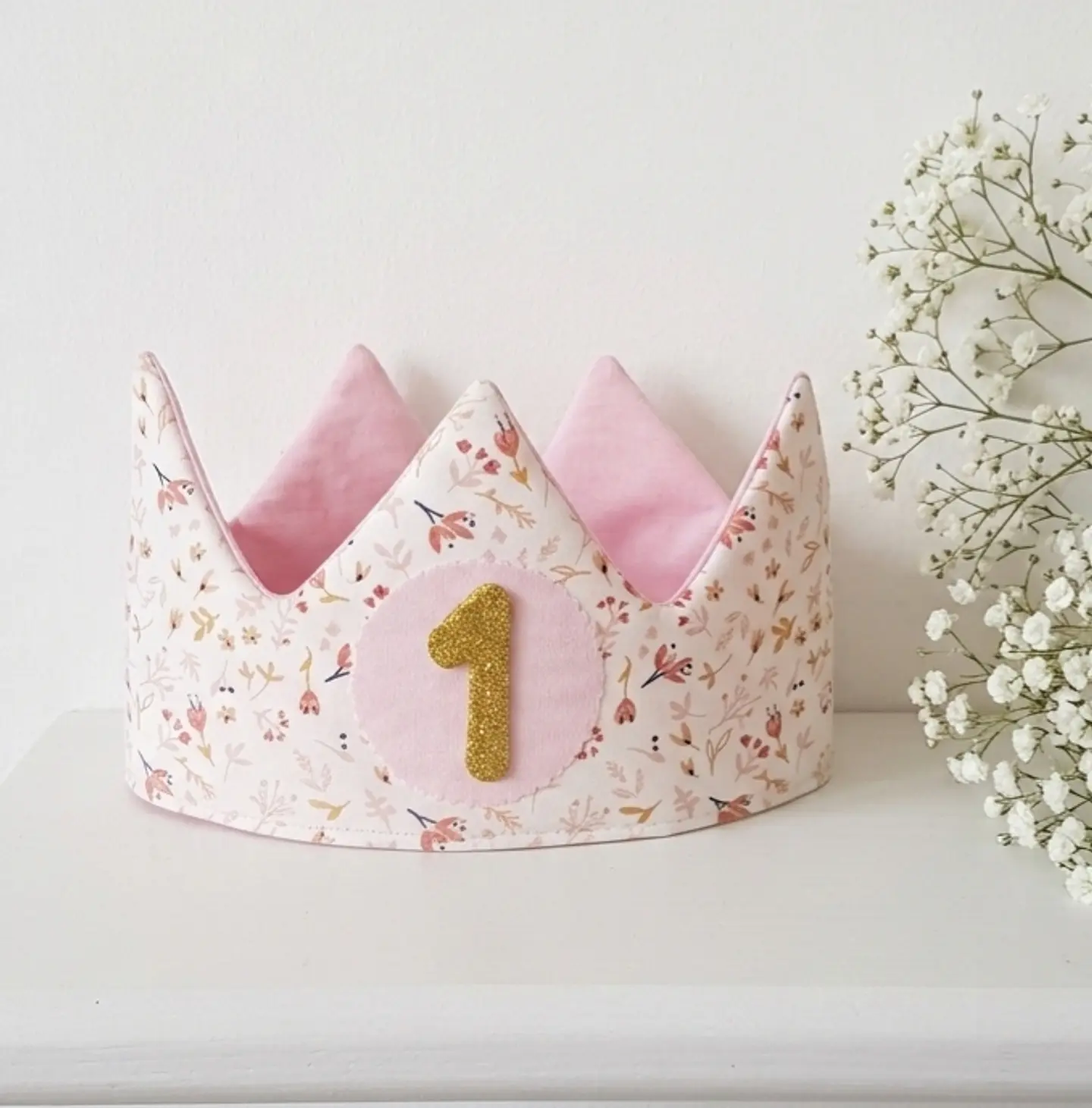 Corona de cumpleaños  Flores pastel 1