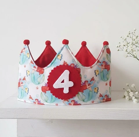 Corona de cumpleaños La Sirenita 