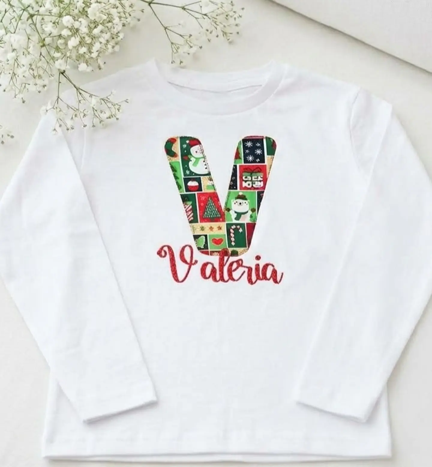 Camiseta inicial personalizada Navidad  1