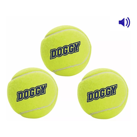 Tres Pelotas Tenis Mediana 2.5 Doggy con Sonido 