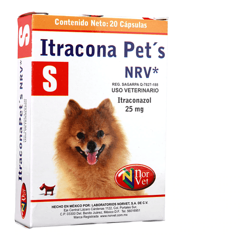 Itracona Pet´s NRV "S" 25  mg 20 capsulas 