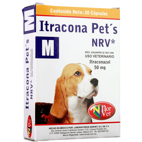 Itracona Pet´s NRV "M" 50 mg  20 capsulas 