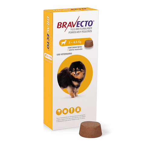 Bravecto Extra Small 112.5 Mg (2-4.5 Kg) 1 Comp 