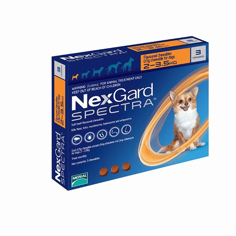 NexGard Spectra Perro "XS" 1 masticable 2-3.5 Kg