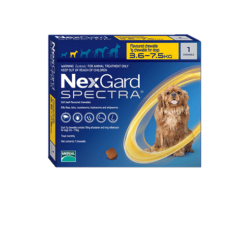 NexGard Spectra Perro "S" 1 masticable 3.6-7.5 Kg