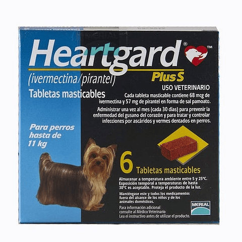 HeartGard Plus Perro Chico de 2-11 Kg 6 tabletas
