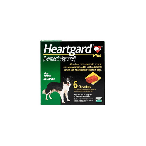 HeartGard Plus Perro Mediano de 11-22 Kg 6 tabletas