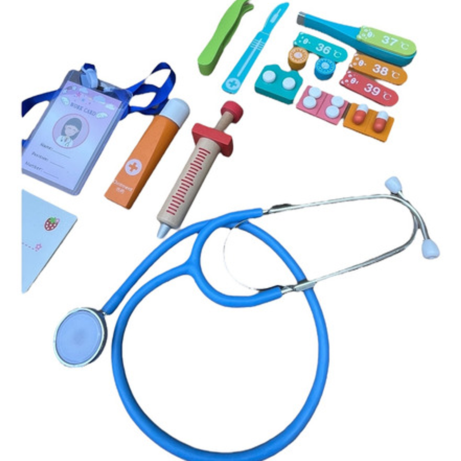 Set Doctor Juguete Madera Estetoscopio Para Niños Y Niñas 4