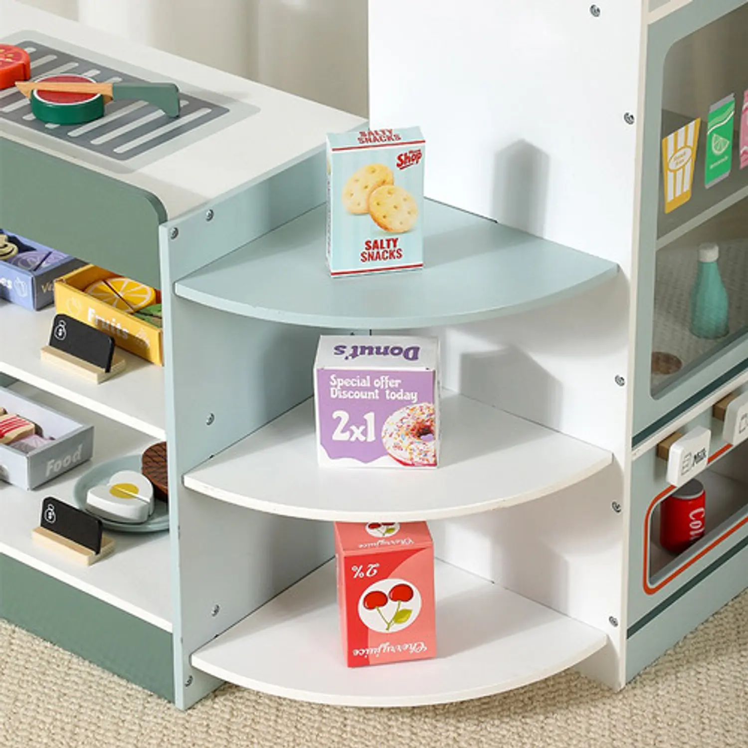 Mercado Tienda De Juguete Juego De Madera Para Niños Y Niñas 3
