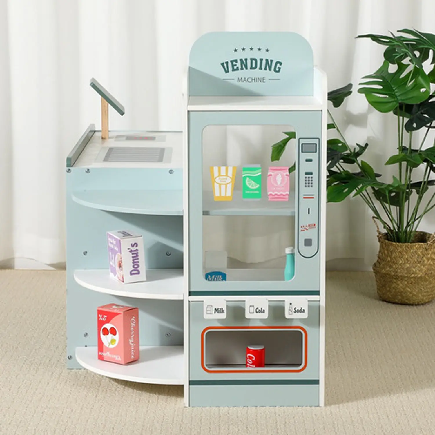 Mercado Tienda De Juguete Juego De Madera Para Niños Y Niñas 4