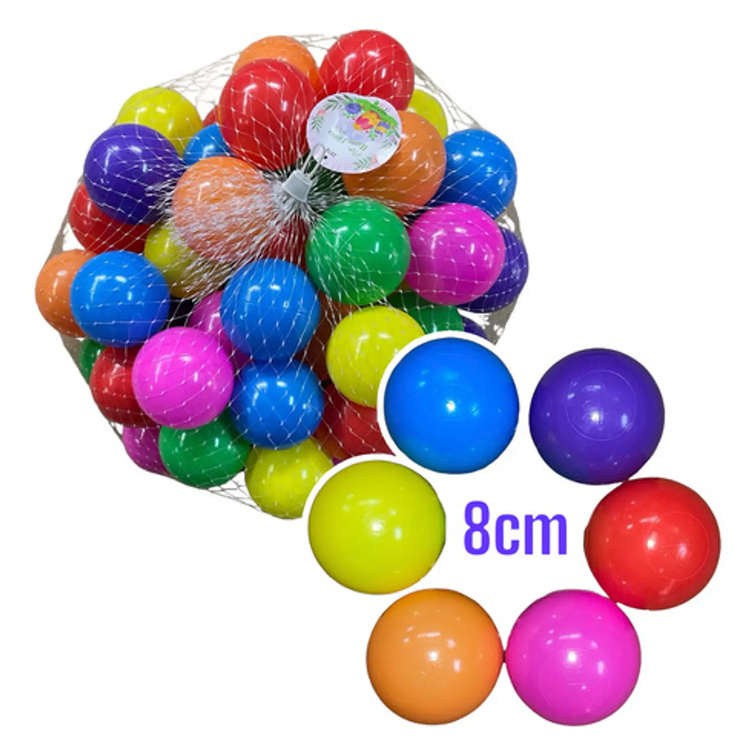 Pelotas Plásticas 8cm Alta Calidad - Saco 100 Unidades 3