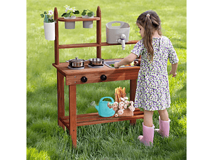 Cocina De Madera Chocolate Jardin