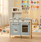 Cocina De Madera con Horno De Juguete Celeste - Miniatura 3
