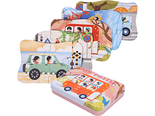 Puzzle Latas Transportes 5pcs