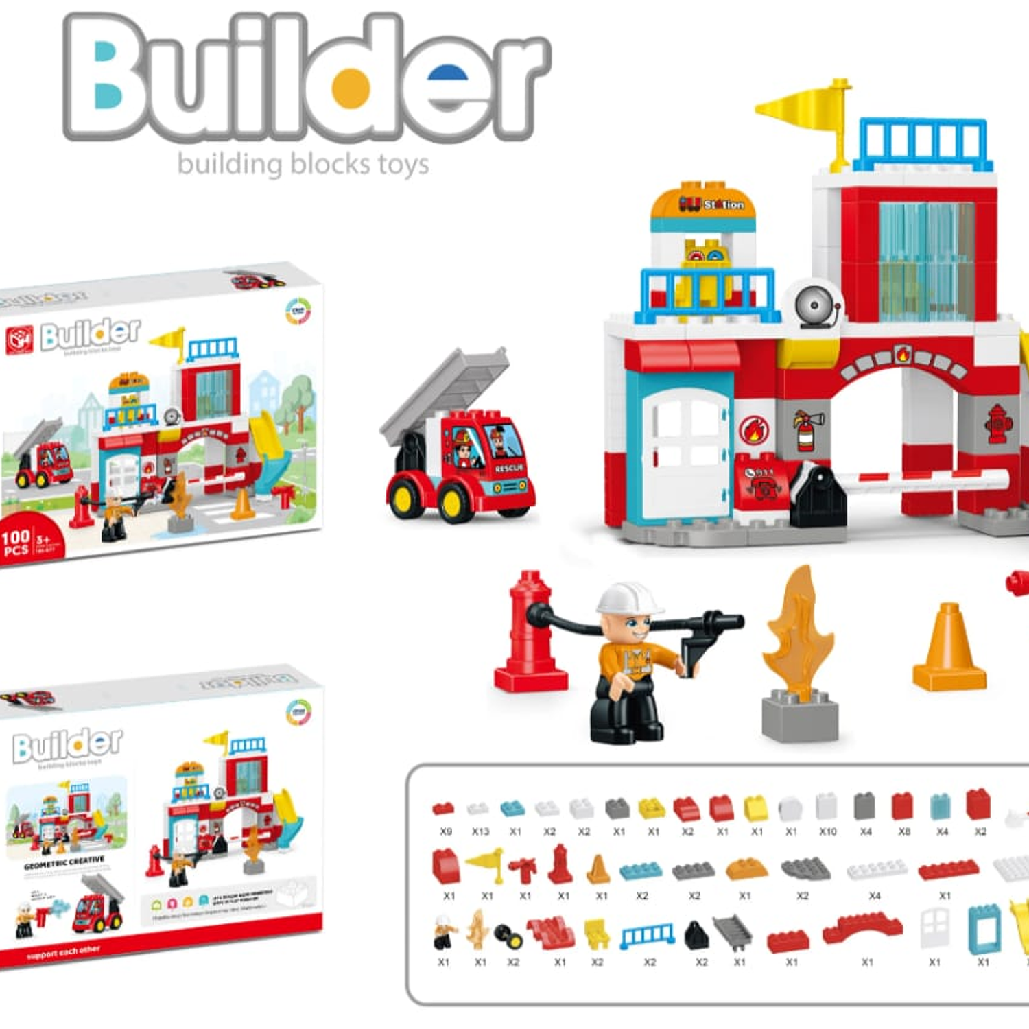 Bloques de Construcción Lego Bombero 100 piezas