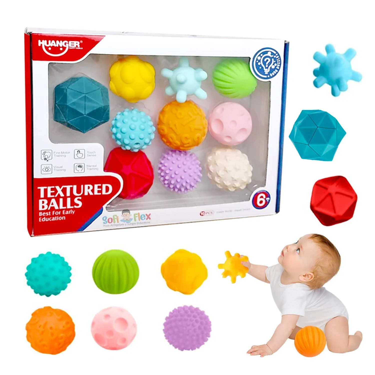 Pelotas Sensoriales con Textura 10 pcs 1