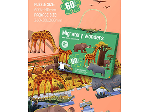Puzzle Migración Animal 60 Piezas