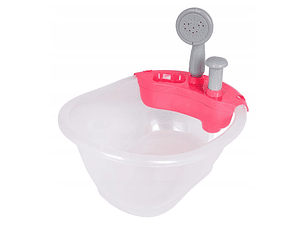 Bañera para Muñecas Transparente con Bomba de Agua Tina Rosada