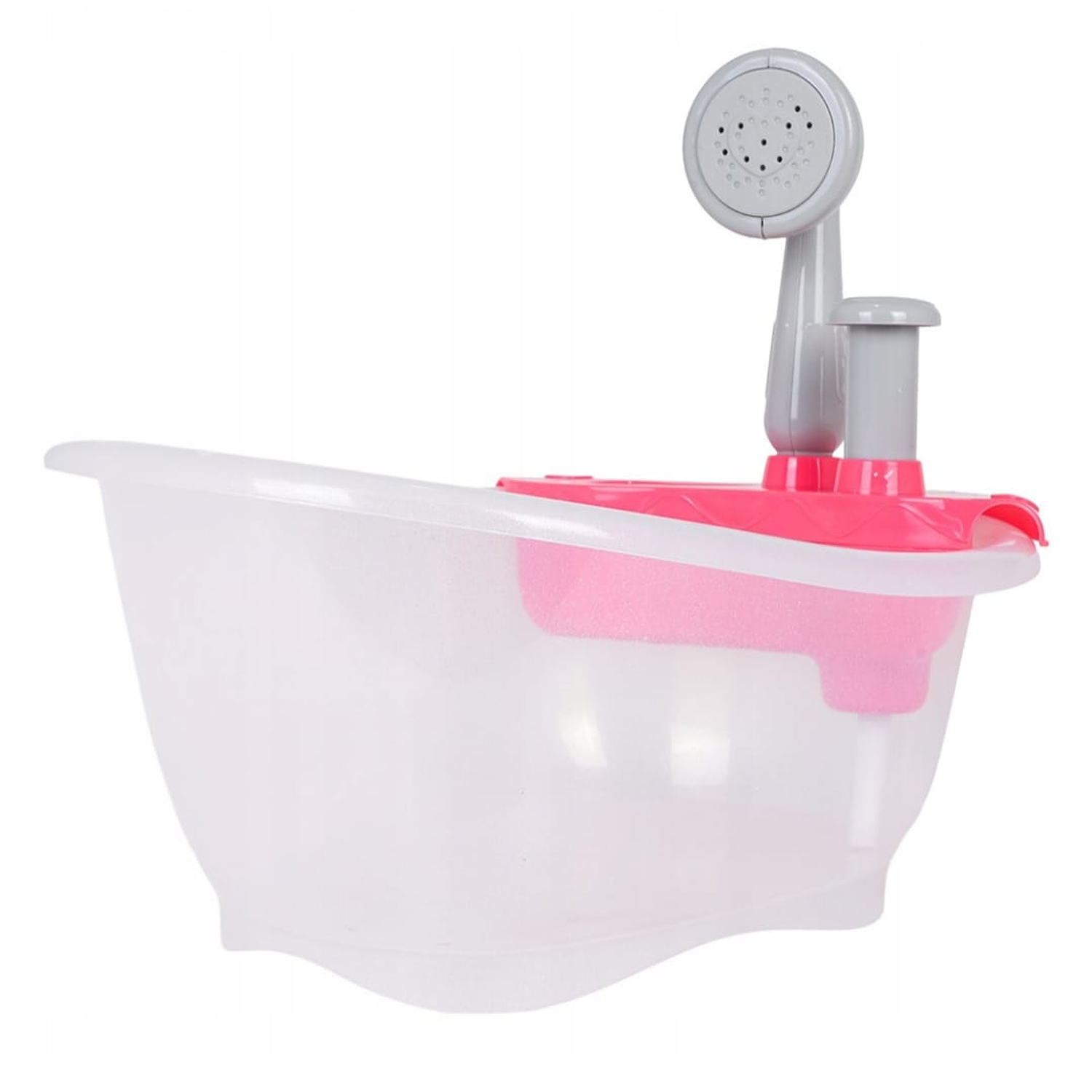 Bañera para Muñecas Transparente con Bomba de Agua Tina Rosada 3