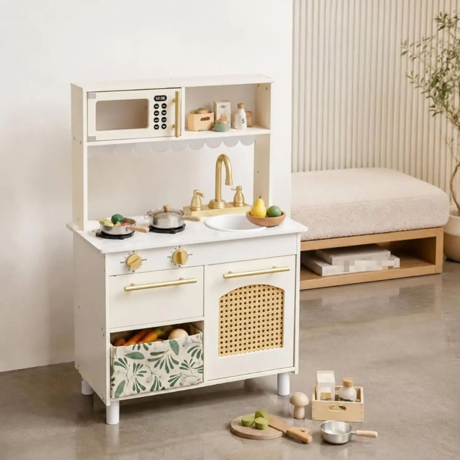 Cocina de Madera para Niños Europea Floreada 2