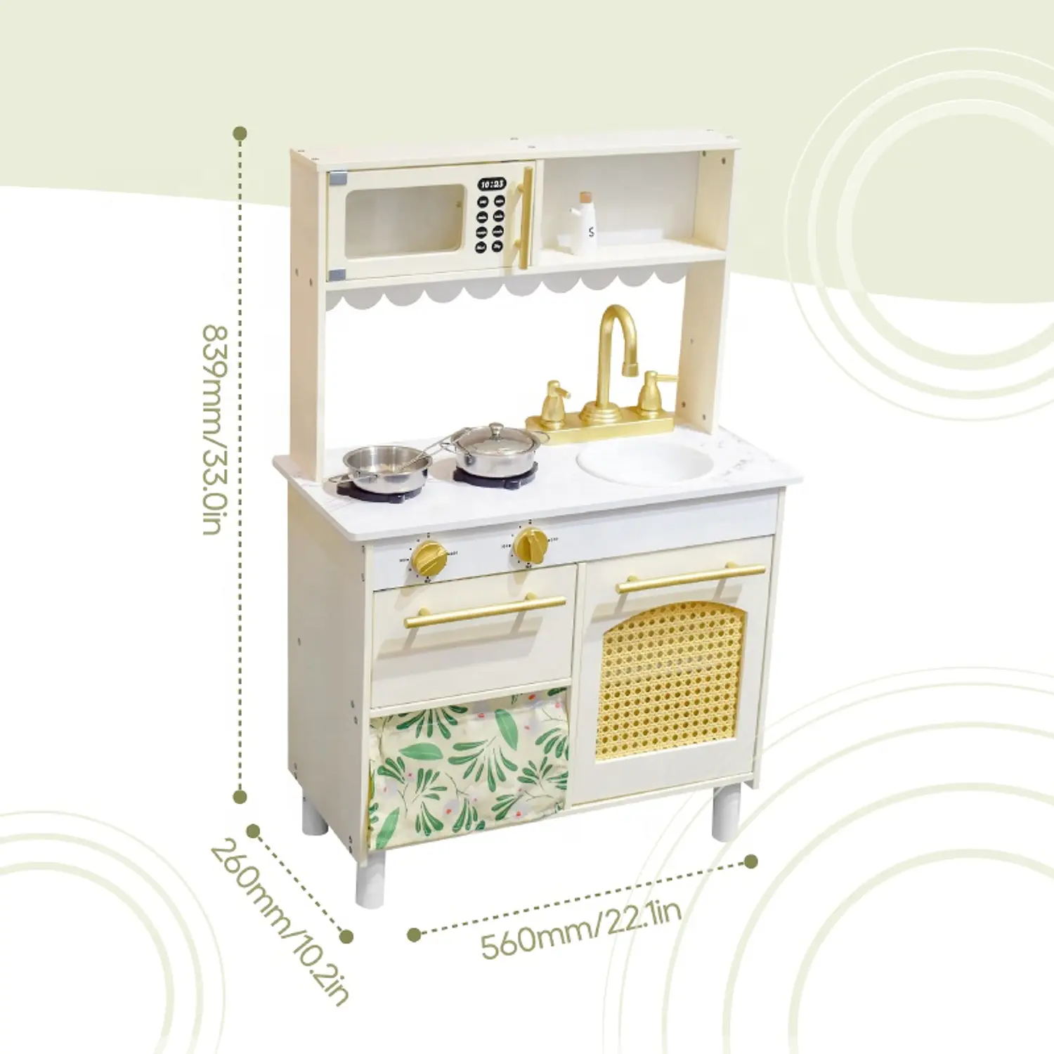 Cocina de Madera para Niños Europea Floreada 3