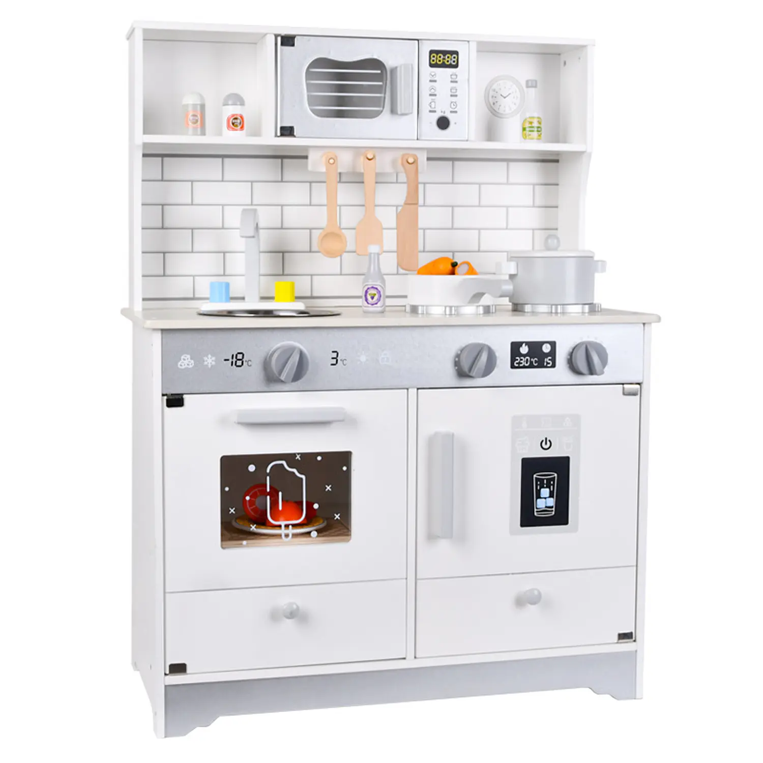 Cocina De Madera Para Niños Y Niñas Con Horno De Juguete 1