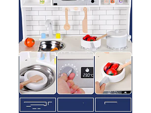 Cocina De Madera Para Niños Y Niñas Con Horno De Juguete