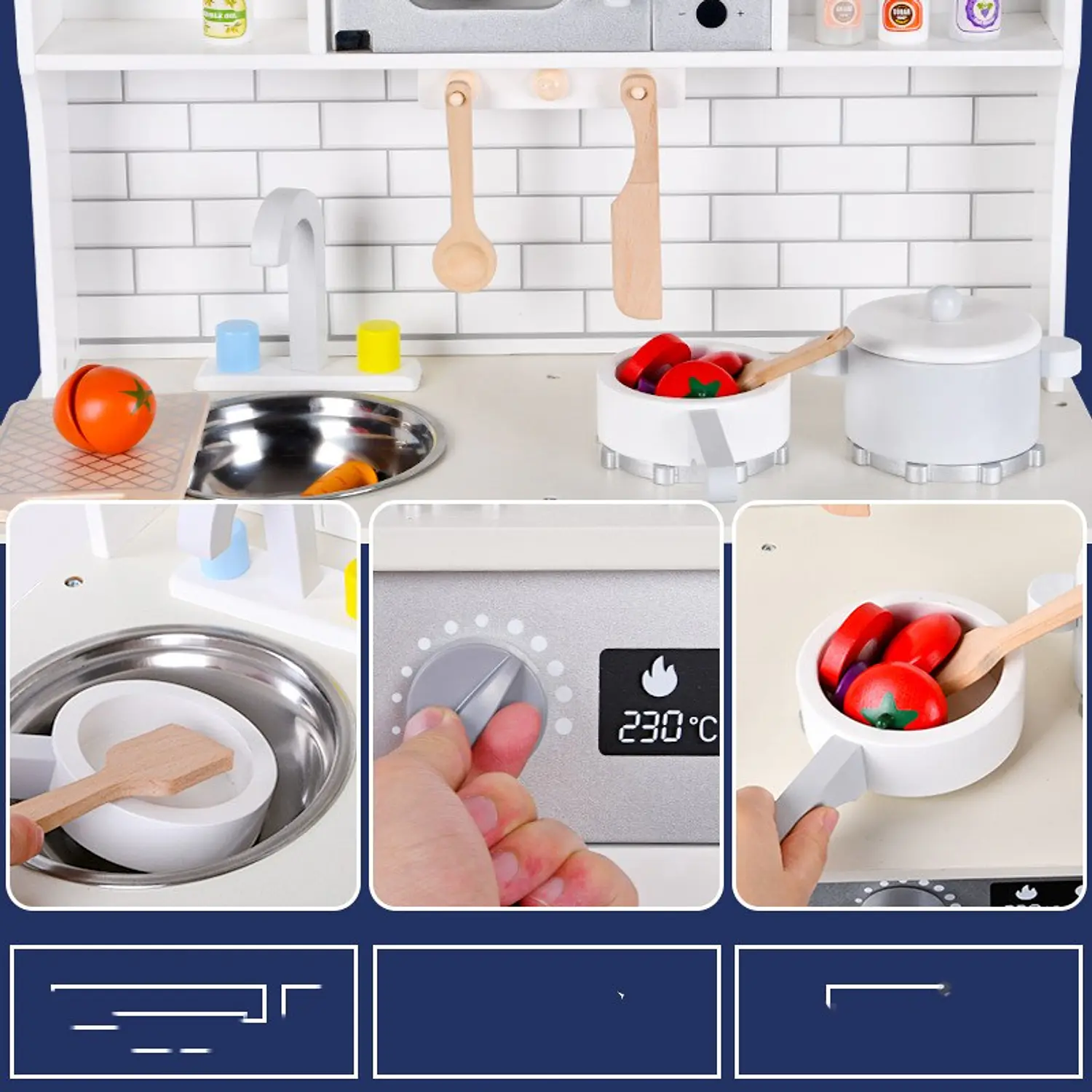 Cocina De Madera Para Niños Y Niñas Con Horno De Juguete 2