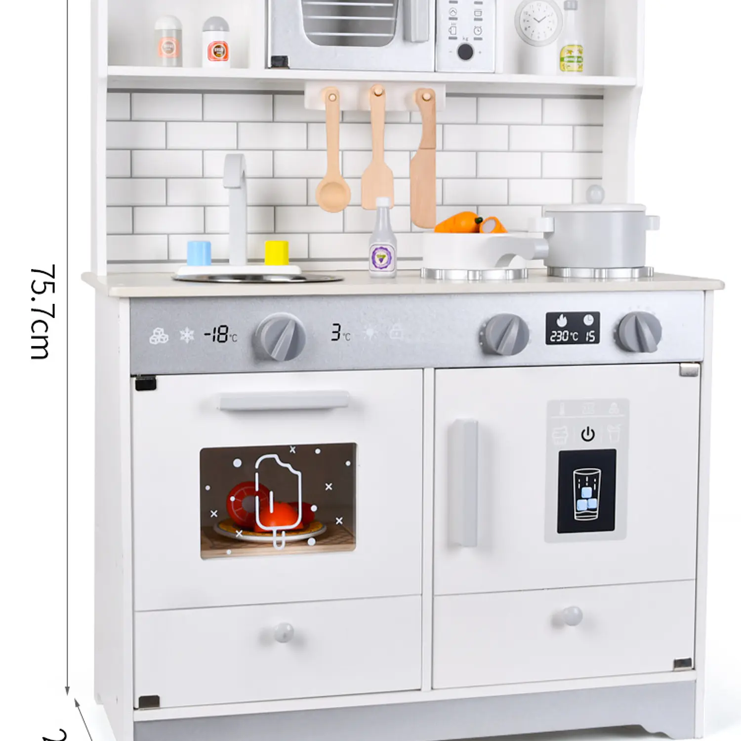 Cocina De Madera Para Niños Y Niñas Con Horno De Juguete 4