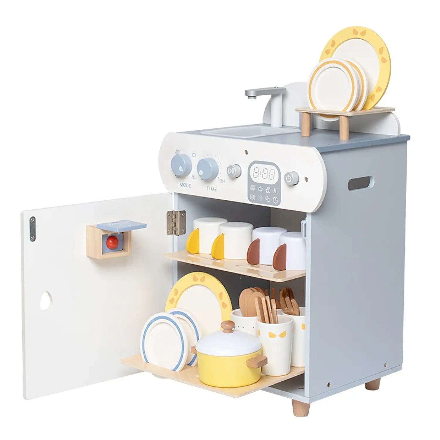 Lavavajilla de Madera con Accesorios de cocina 1