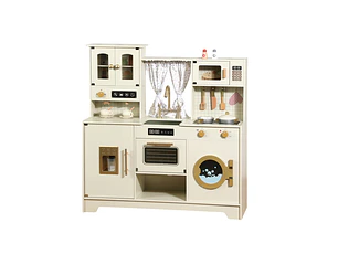 Cocina de Madera Vintage Cortinas
