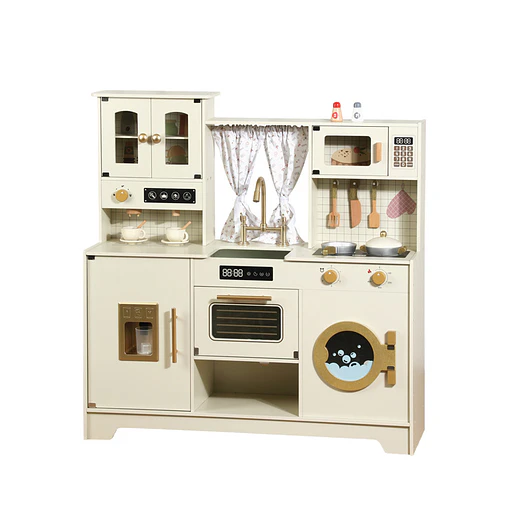 Cocina de Madera Vintage Cortinas 1