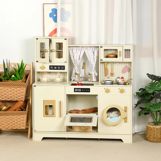 Cocina de Madera Vintage Cortinas 2