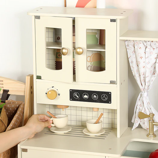 Cocina de Madera Vintage Cortinas 4