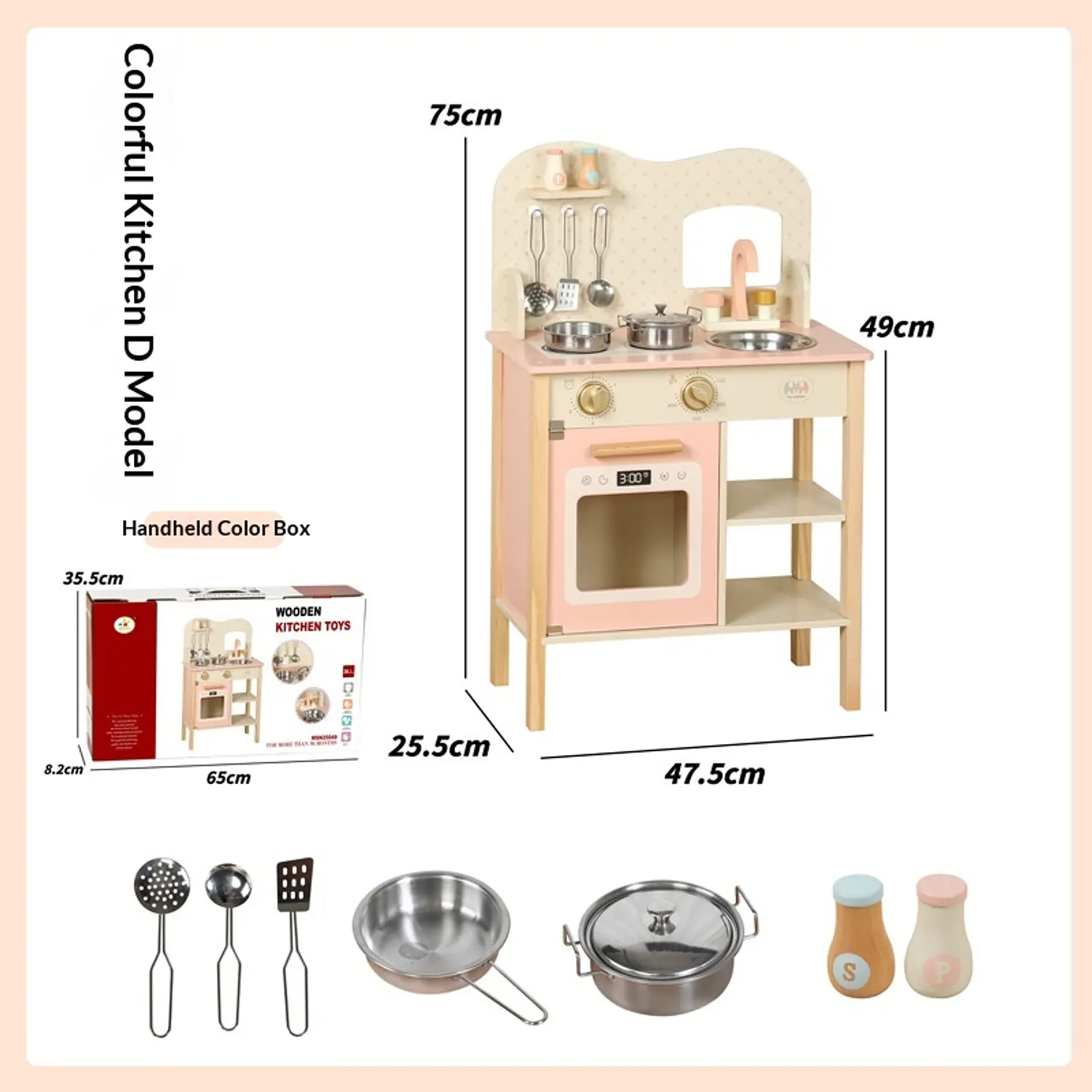 Cocina De Madera Para Niños Y Niñas Rosita 6
