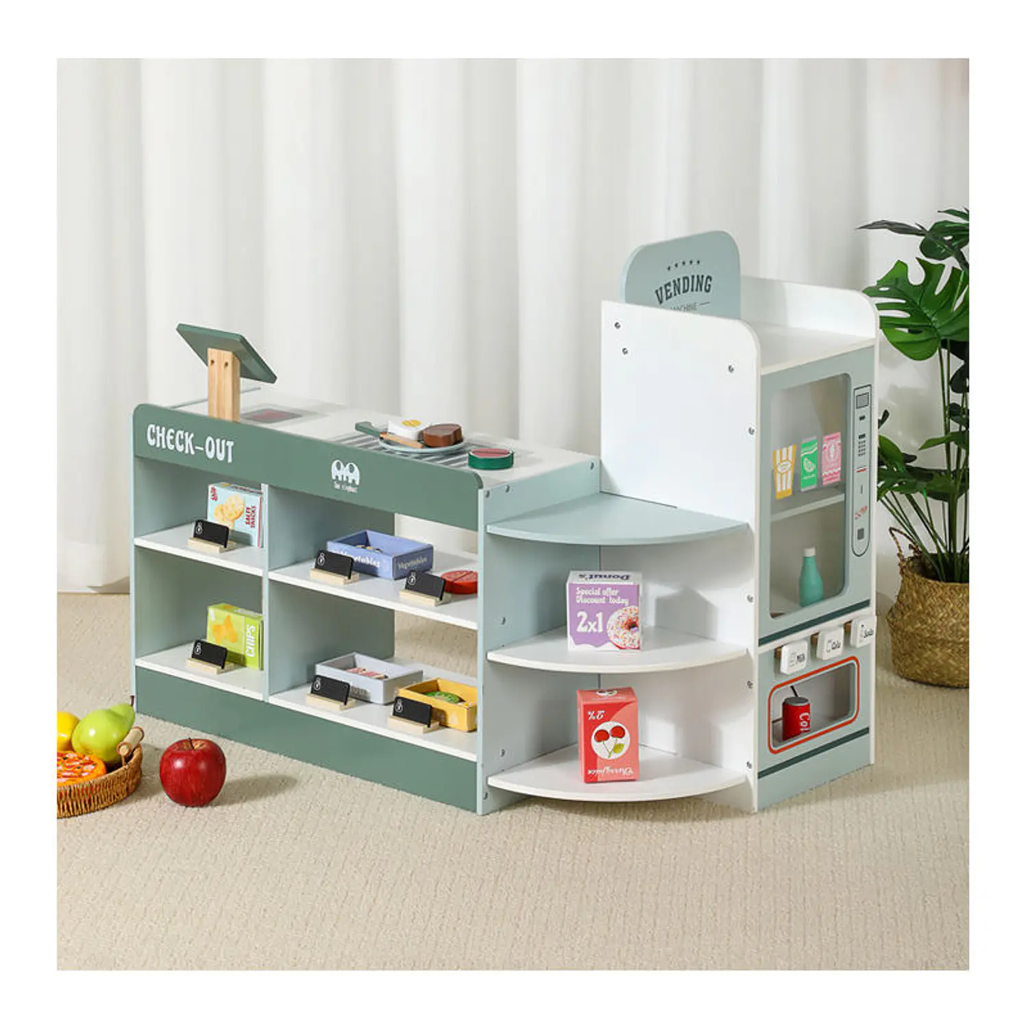 Mercado Tienda De Juguete Juego De Madera Para Niños Y Niñas 2