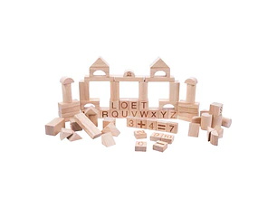 Balde de Bloques de Madera 84 Piezas
