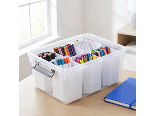 Caja Organizadora De Plastico Transparente 6 Divisiones