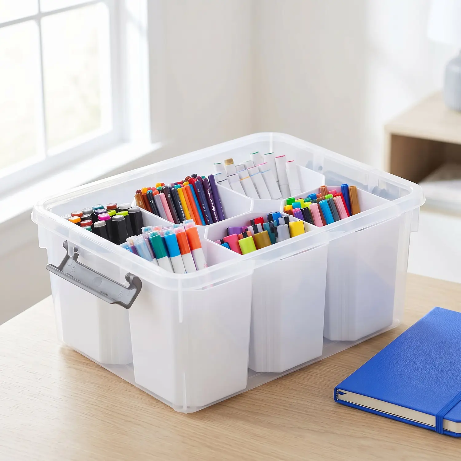 Caja Organizadora De Plastico Transparente 6 Divisiones 2