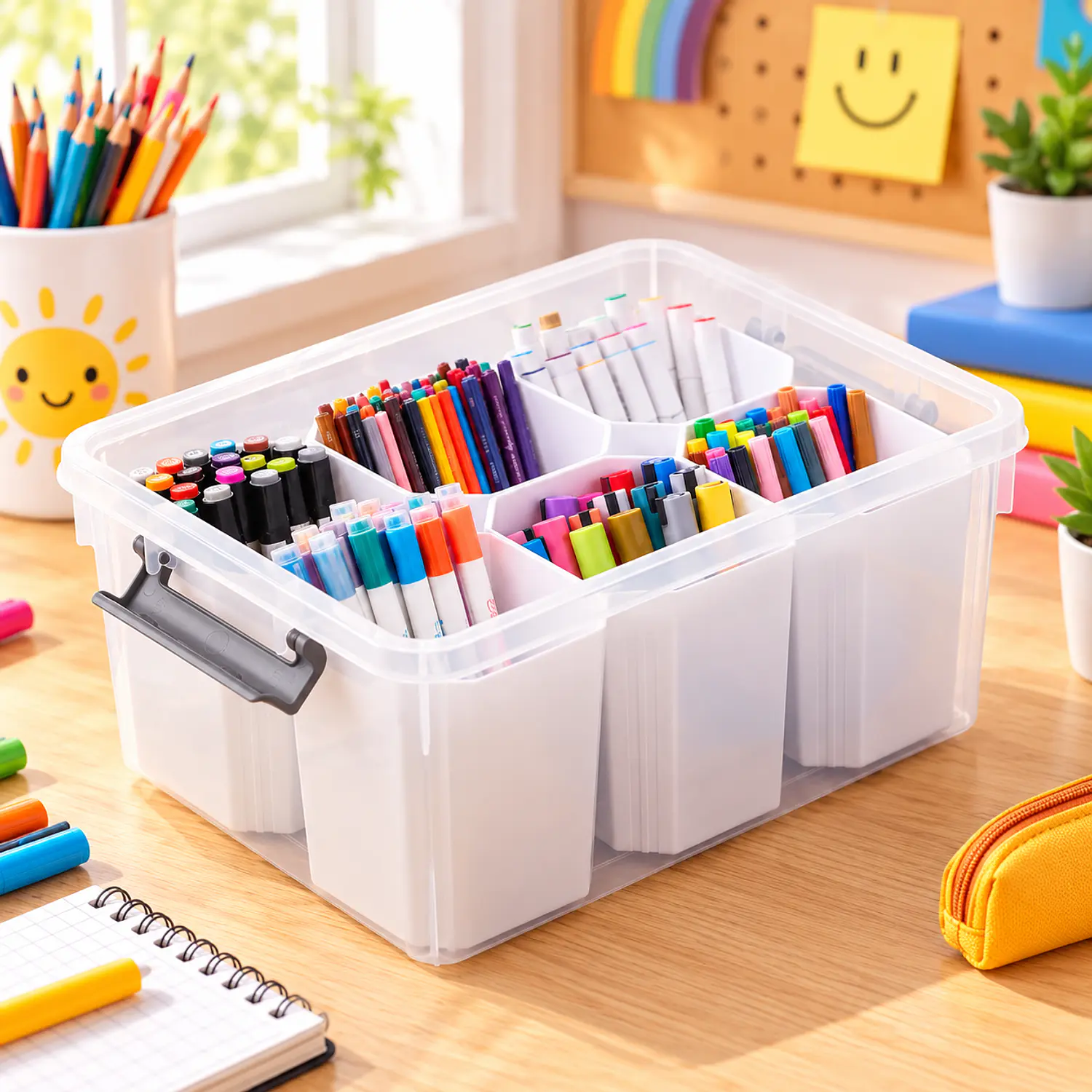 Caja Organizadora De Plastico Transparente 6 Divisiones 1