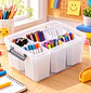 Caja Organizadora De Plastico Transparente 6 Divisiones - Miniatura 1