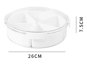 Caja Plato Organizador Con 5 Divisiones Y Tapa