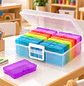 Caja Organizadora De Plastico Transparente De Colores X16 - Miniatura 1